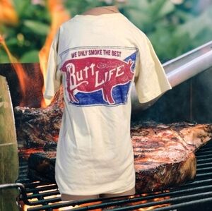 Comfort Colors 100% Cotton Butt Life Cream Red Hog Tee Shirt Size Small